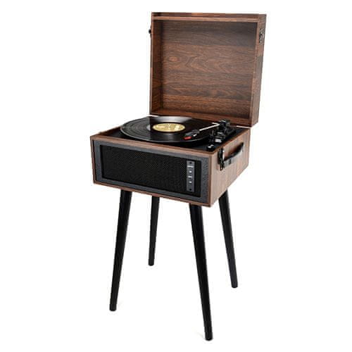 Akai Gramofon , ATT-101BT, retro, dřevěné nohy, Bluetooth, rychlost přehrávání: 33,3/ 45/78 RPM, 5 W