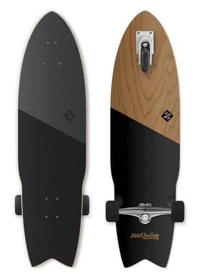 Street Surfing Longboard SHARK ATTACK 36" Koa Black