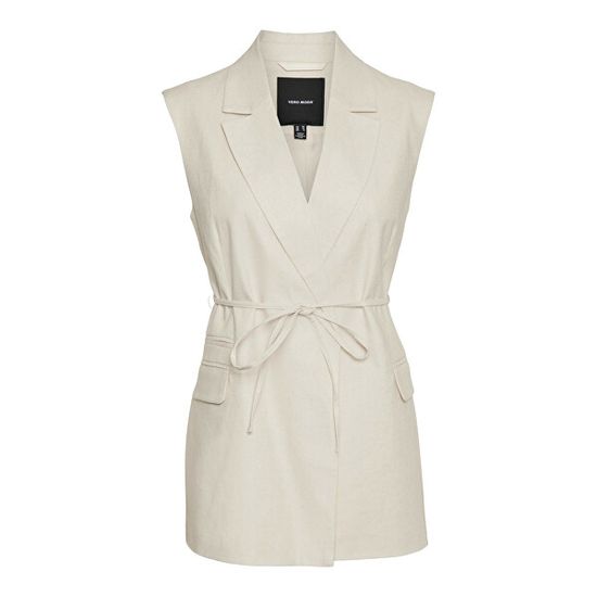 Vero Moda Dámská vesta VMLILLMAE 10287514 Oatmeal Detail