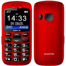 Mobilní telefon Aligator A670 Senior červená barva