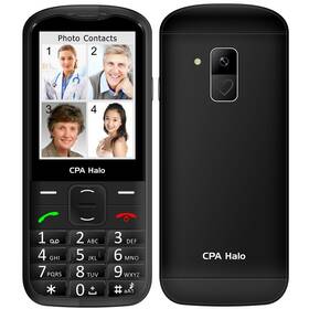 Mobilní telefon CPA Halo 28 Senior s nabíjecím stojánkem černá barva AKCE