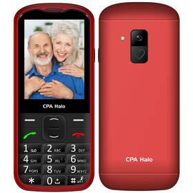 Mobilní telefon CPA Halo 28 Senior s nabíjecím stojánkem červená barva