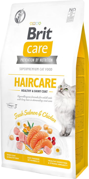 Brit Care Cat Grain-Free Haircare Healthy & Shiny Coat, 7 kg