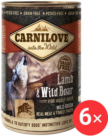 Carnilove Wild Meat Jehněčí & Divočák 6 × 400 g