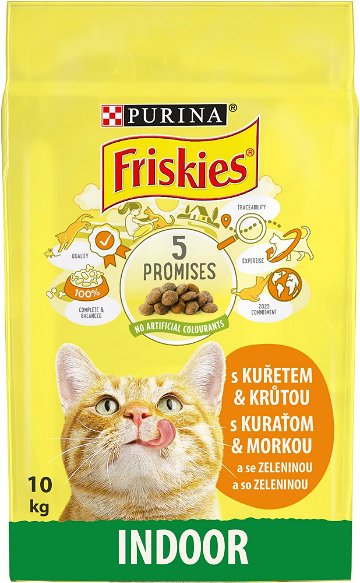 Friskies Indoor pro kočky chované v bytě s kuřetem a zeleninou 10 kg