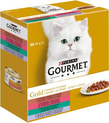 Gourmet Gold Multipack kousky ve šťávě se zeleninou 8 × 85 g