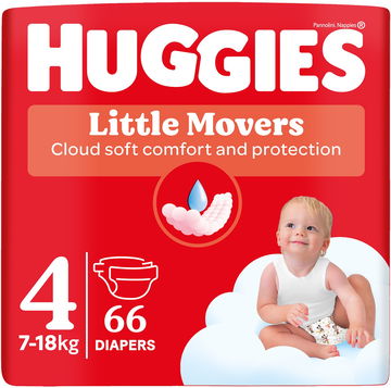 HUGGIES Little Movers Mega 4 (66 ks) VÝPRODEJ