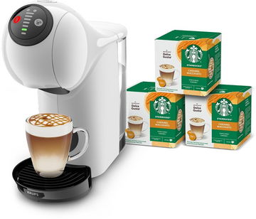 KRUPS KP243110CE Nescafé Dolce Gusto Genio S dárkový set s 36 kapslemi STARBUCKS Caramel Macchiato