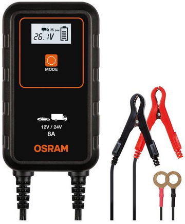 OSRAM Chytrá 8A nabíječka baterií 12V, 24V