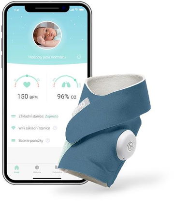 Owlet Smart Sock 3 - Chytrá ponožka 0-18 měsíců (Modrá)