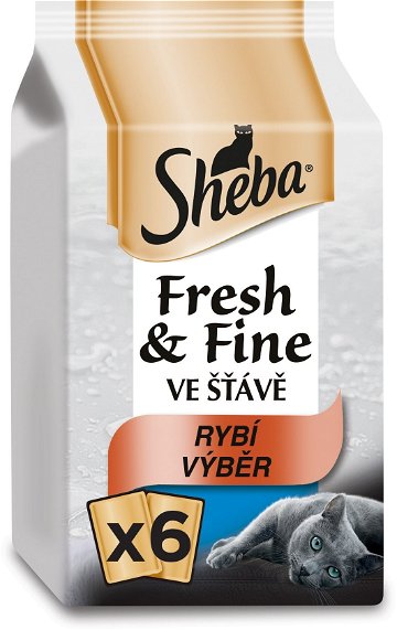 Sheba Fresh & Fine mix losos a tuňák 6 × 50 g