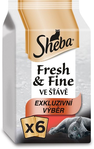 Sheba Fresh & Fine mix hovězí a kuře 6 × 50 g SLEVA