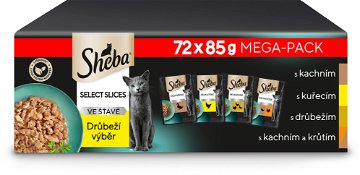 Sheba kapsičky drůbeží výběr ve šťávě pro dospělé kočky 72 × 85 g