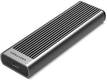 Vention M.2 NVMe SSD Enclosure (USB 3.1 Gen 2-C) with Heat Sink Gray Aluminum Alloy Type