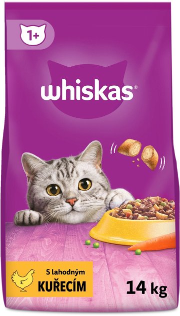 Whiskas granule kuřecí pro dospělé kočky 14 kg nejlevnější