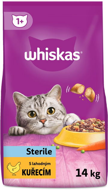 Whiskas granule kuřecí pro kastrované dospělé kočky 14 kg