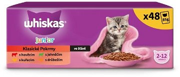 Whiskas kapsičky Klasický výběr ve šťávě pro koťata 48 × 85 g