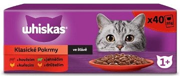 Whiskas kapsičky klasický výběr ve šťávě pro dospělé kočky 40 x 85 g nejlevnější