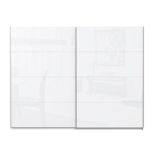 Šatní skříň Stefi - 270x210x61 cm (bílá lesk) VÝPRODEJ