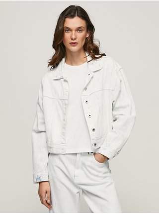 Bílá dámská džínová bunda Pepe Jeans riflové bundy