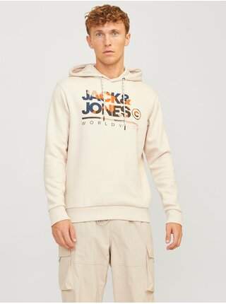 Béžová pánská mikina s kapucí Jack & Jones