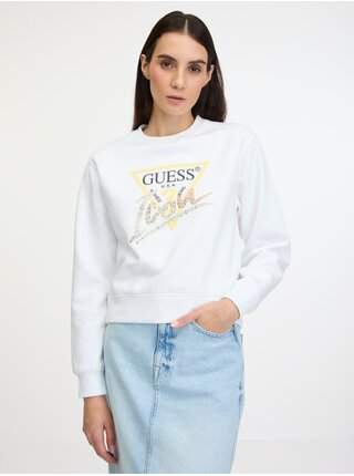 Bílá dámská mikina Guess Icon Sweatshirt AKCE