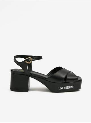 Černé dámské kožené sandály Love Moschino SLEVA