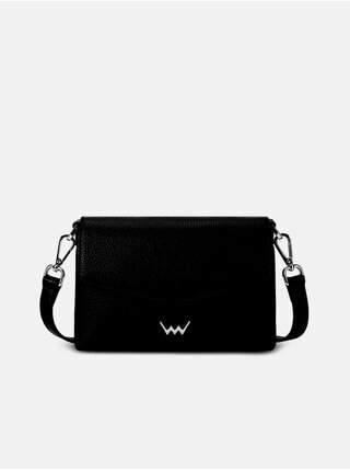 Černá dámská kožená crossbody kabelka Vuch Leyra Black