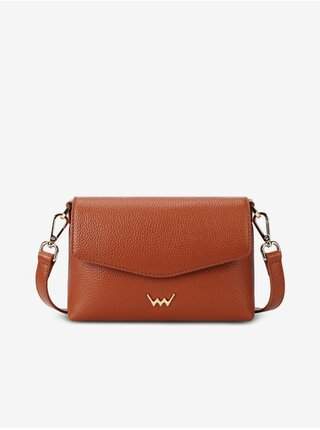 Hnědá dámská kožená crossbody kabelka Vuch Leyra Brown