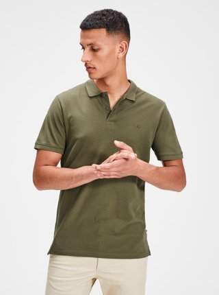 Khaki polo tričko Jack & Jones