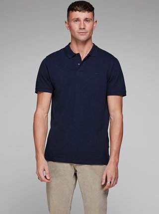 Modré basic polo tričko Jack & Jones