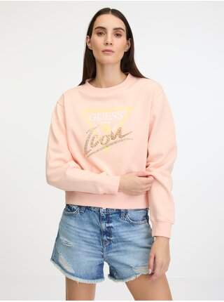 Meruňková dámská mikina Guess Icon Sweatshirt