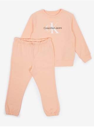 Meruňková dětská tepláková souprava Calvin Klein Jeans