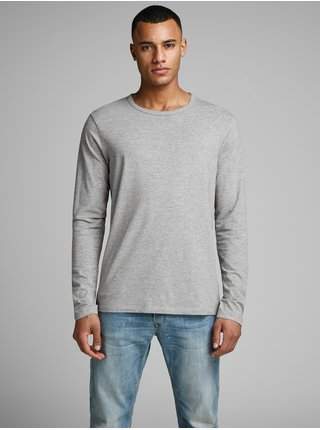 Šedé pánské triko s dlouhým rukávem Jack & Jones Basic