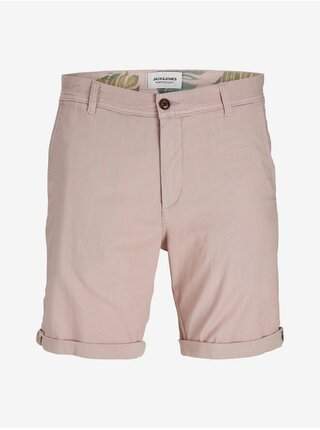 Světle růžové pánské chino kraťasy Jack & Jones Marco