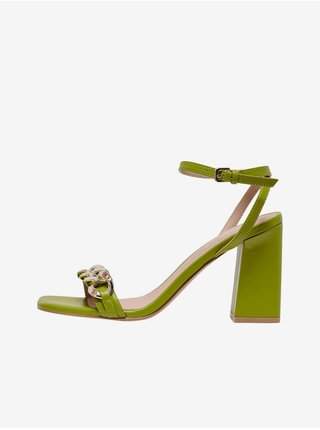 Světle zelené dámské sandály na podpatku ONLY Alyx AKCE