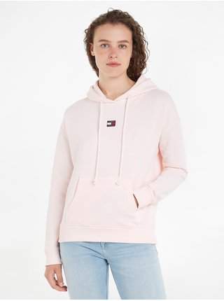 Světle růžová dámská mikina Tommy Jeans TJW XS Badge Hoodie