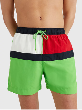 Světle zelené pánské vzorované plavky Tommy Hilfiger Underwear