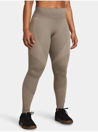 Světle hnědé sportovní legíny Under Armour Vanish Elite Seamless AnkLeg AKCE