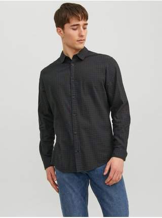 Tmavě zelená pánská kostkovaná košile Jack & Jones Gingham