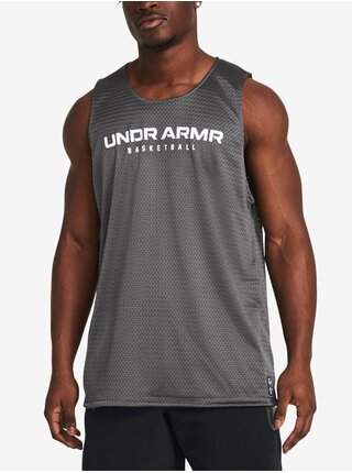 Tmavě šedé pánské sportovní tílko Under Armour Baseline Reversible Tank VÝPRODEJ