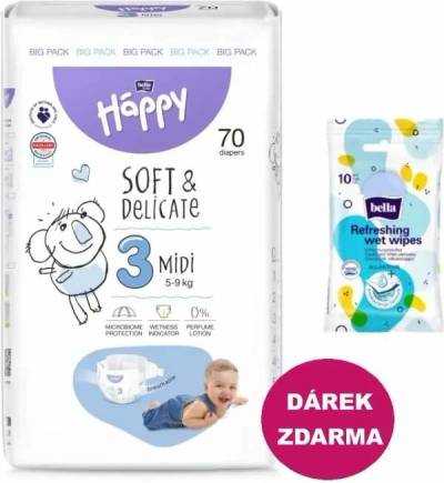 TOP 5. - Bella Baby Happy Soft&Delicate 3 Midi 5–9 kg 70 ks