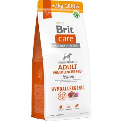 TOP 4. - Brit Care Hypoallergenic Adult Medium Breed Lamb & Rice 14 kg