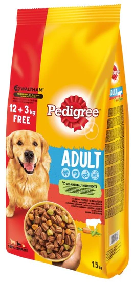 Pedigree granule s hovězím se zeleninou pro dospělé psy 12 kg