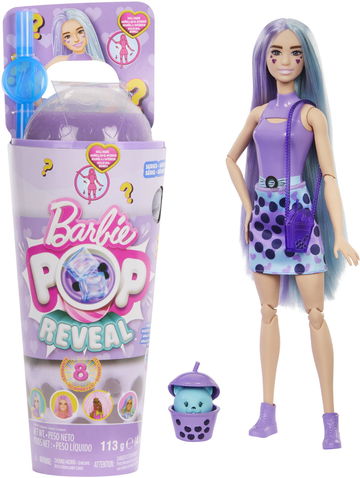 Barbie Pop Reveal Barbie bubble tea - Mléčný čaj s doplňky a 8 překvapení, voňavé