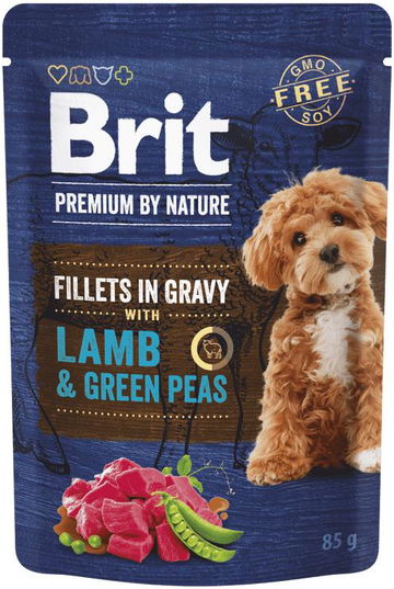 Brit Premium by Nature Dog Fillets in Gravy with Lamb & Green Peas 85 g