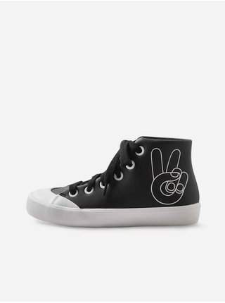 Bílo-černé holčičí kotníkové tenisky Reima Peace High Top ZOOT