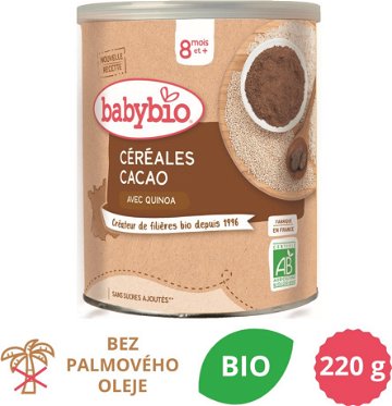 BABYBIO BIO kaša s kakaom 220 g