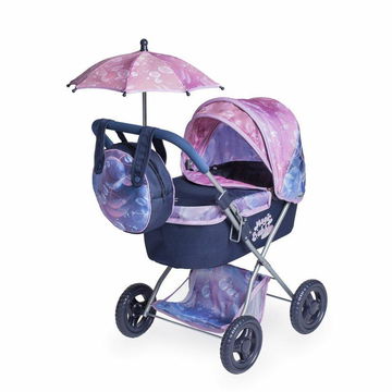 DeCuevas 85076 Skladací kočík pre bábiky so slnečníkom a taškou Magic Bubble 2024 – 60 cm