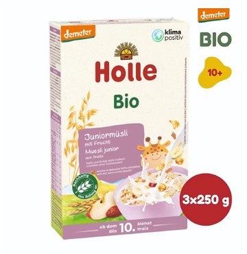 HOLLE BIO Junior müsli 3-zrnné s ovocím 3 ks LACNÉ